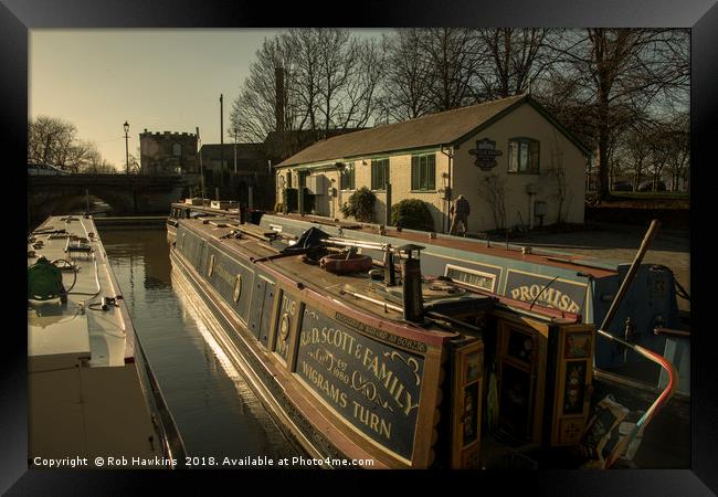 Golden Barges of Stratford  Framed Print by Rob Hawkins