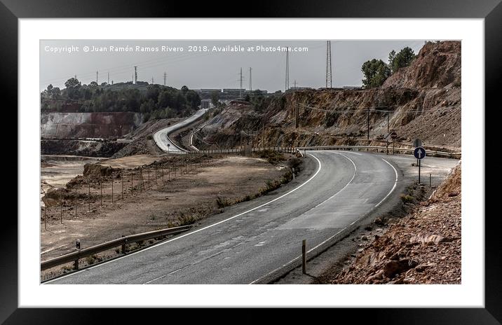 Road between mines Framed Mounted Print by Juan Ramón Ramos Rivero