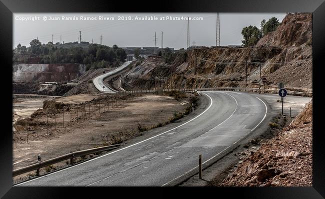 Road between mines Framed Print by Juan Ramón Ramos Rivero