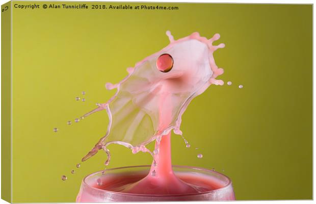Milk splash Canvas Print by Alan Tunnicliffe