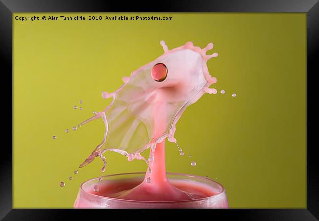 Milk splash Framed Print by Alan Tunnicliffe