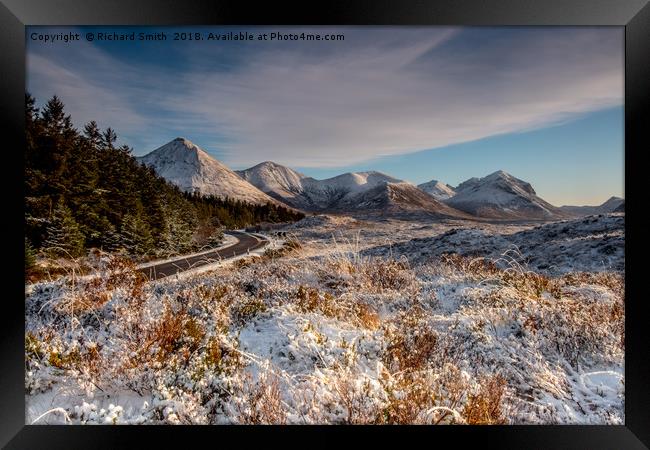 The red cuillin in winter Framed Print by Richard Smith