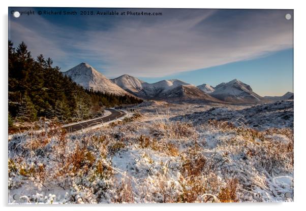 The red cuillin in winter Acrylic by Richard Smith