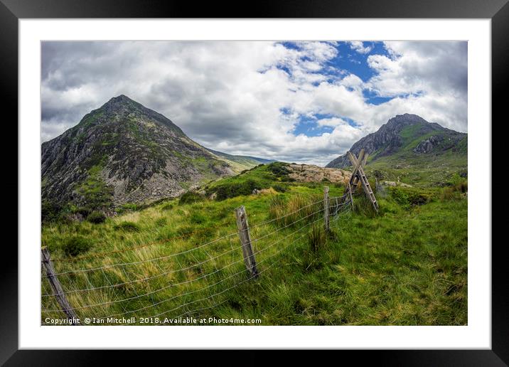 Tryfan and Pen Yr Olwen Framed Mounted Print by Ian Mitchell