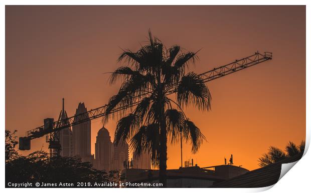 Sunset over the Internet City Dubai Print by James Aston