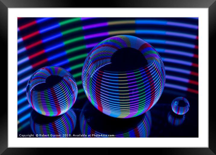 Abstract art Spiral Lights in the crystal ball Framed Mounted Print by Robert Gipson