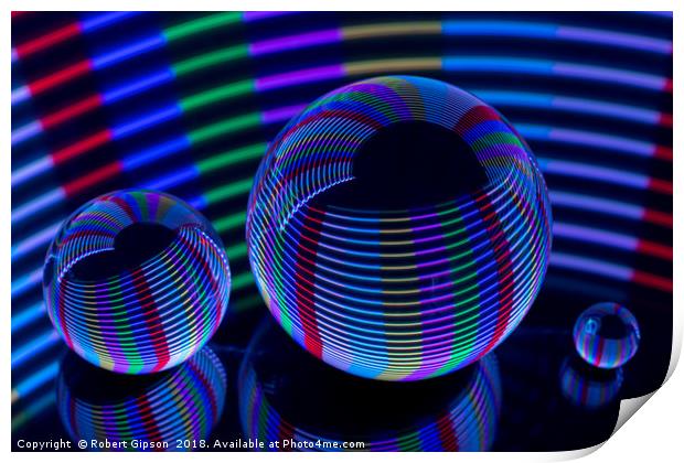 Abstract art Spiral Lights in the crystal ball Print by Robert Gipson