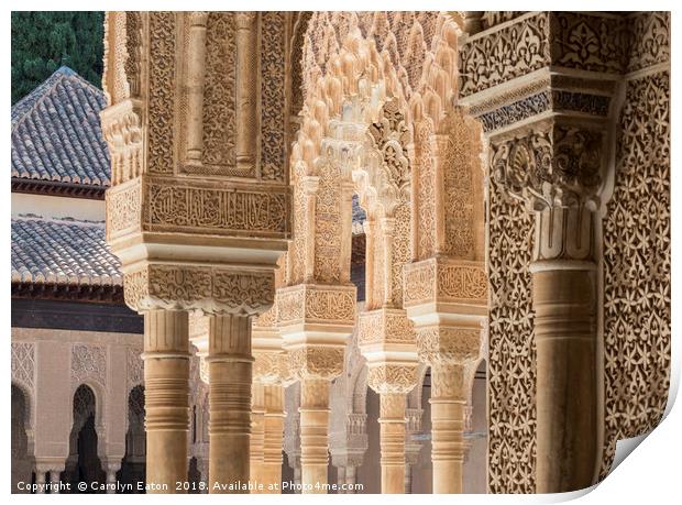 Nasrid Palace, Alhambra Print by Carolyn Eaton