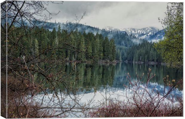 Fish Lake on a Spring Evening Canvas Print by Belinda Greb