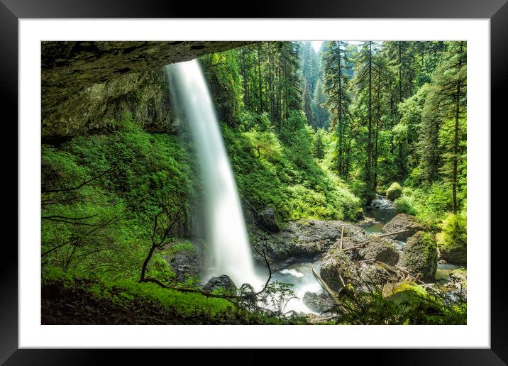 Looking Out From Under North Falls Framed Mounted Print by Belinda Greb