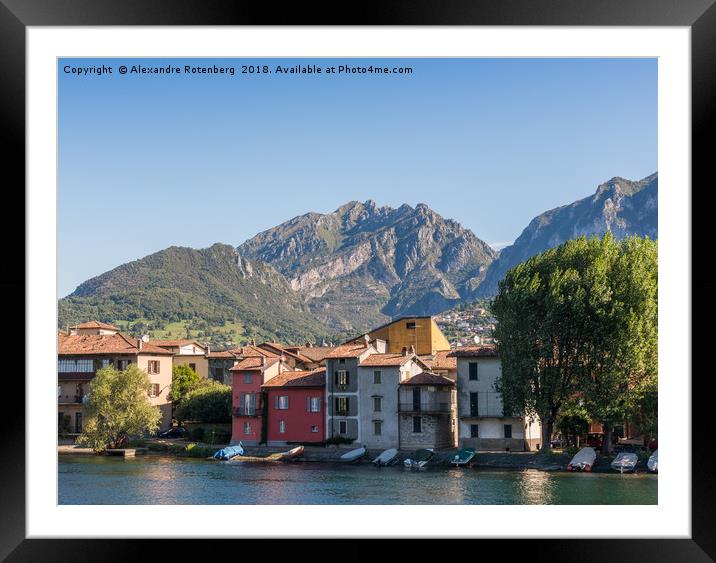 Houses on edge of Lake Como, Italy Framed Mounted Print by Alexandre Rotenberg