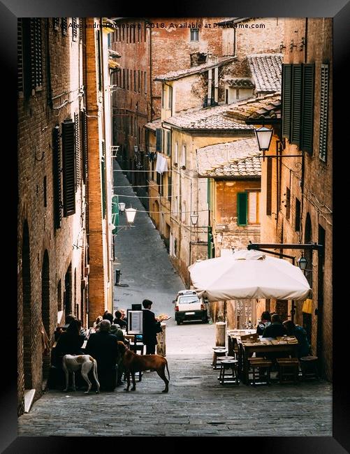Aperitivo time in Siena, Tuscany, Italy Framed Print by Alexandre Rotenberg