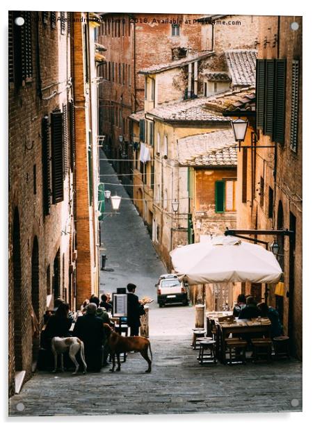 Aperitivo time in Siena, Tuscany, Italy Acrylic by Alexandre Rotenberg