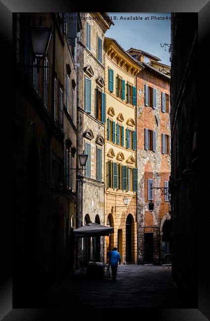 Small street in Siena, Tuscany, Italy Framed Print by Alexandre Rotenberg