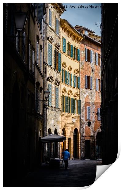 Small street in Siena, Tuscany, Italy Print by Alexandre Rotenberg