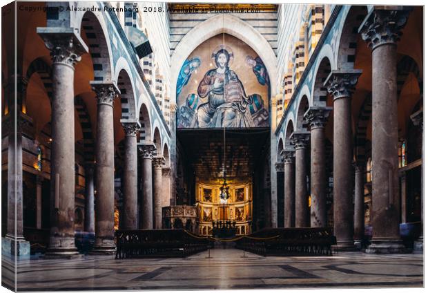 Interior of Pisa Cathedral in Italy Canvas Print by Alexandre Rotenberg