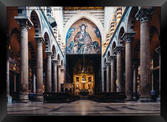 Interior of Pisa Cathedral in Italy Framed Print by Alexandre Rotenberg