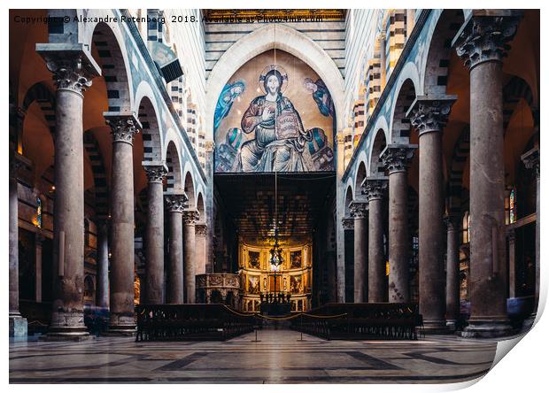 Interior of Pisa Cathedral in Italy Print by Alexandre Rotenberg