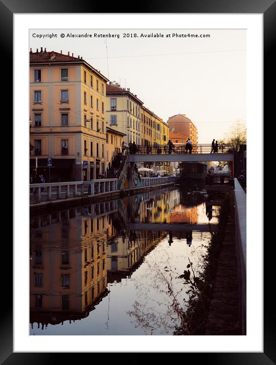 Naviglio Pavese in Milan, Lombary, Italy Framed Mounted Print by Alexandre Rotenberg