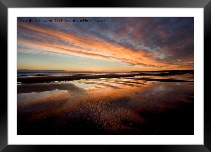 Wet sand reflections. Framed Mounted Print by Jim Jones