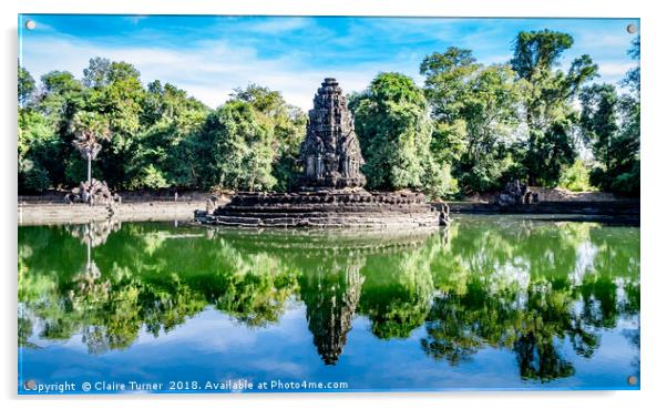 Neak Pean water temple, Angkor Acrylic by Claire Turner