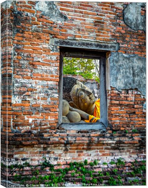 Window to buddha Canvas Print by Claire Turner