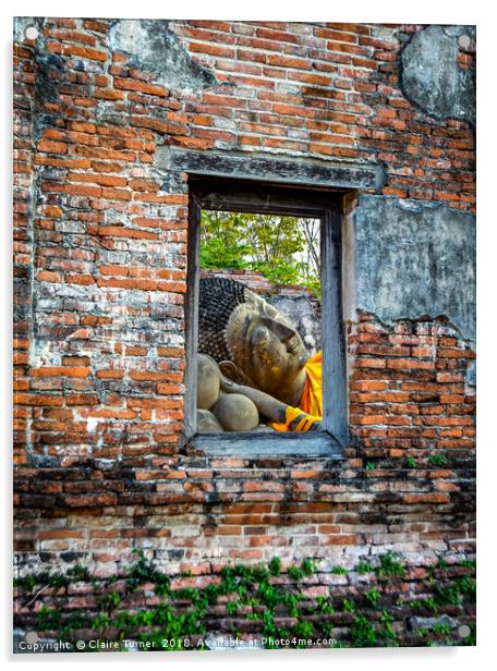 Window to buddha Acrylic by Claire Turner