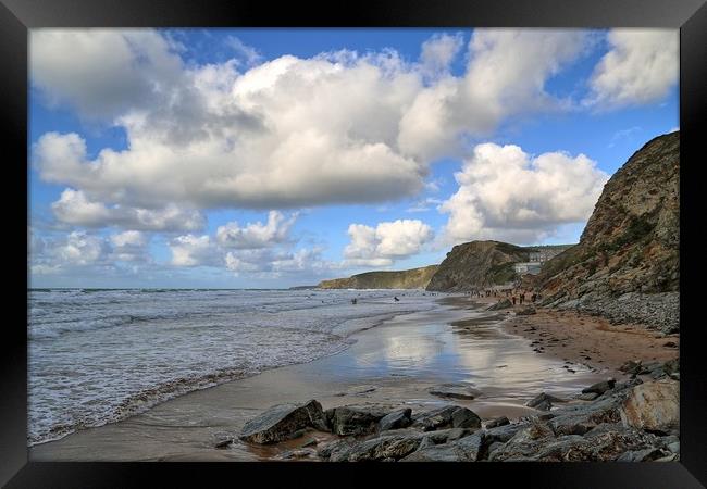 Watergate Bay Framed Print by steven clifton
