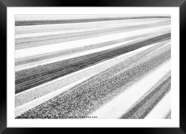 Snow Lines Framed Mounted Print by Peter Zabulis