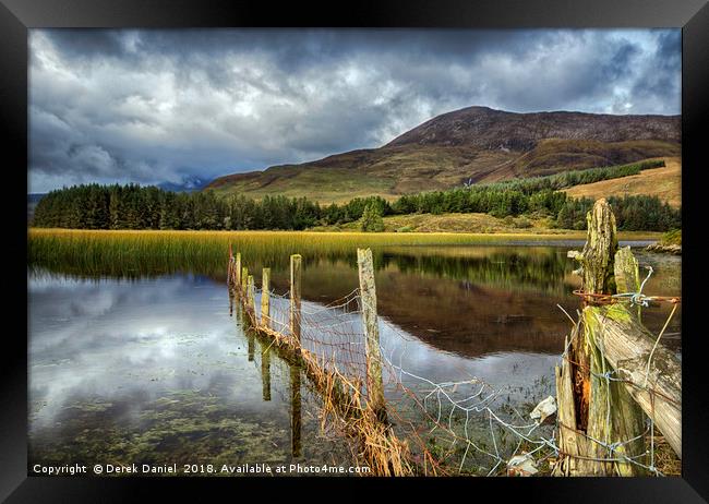 Moody Reflections of Loch Cill Chriosd Framed Print by Derek Daniel