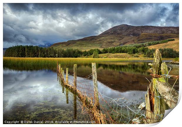 Moody Reflections of Loch Cill Chriosd Print by Derek Daniel