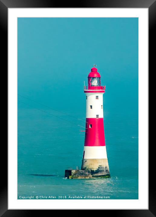 Beachy Head Lighthouse Framed Mounted Print by Chris Allen