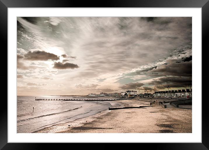 Lowestoft Central Beach Framed Mounted Print by Stephen Mole