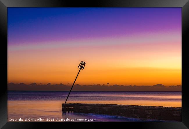 Sunset at Worthing Seafront Framed Print by Chris Allen