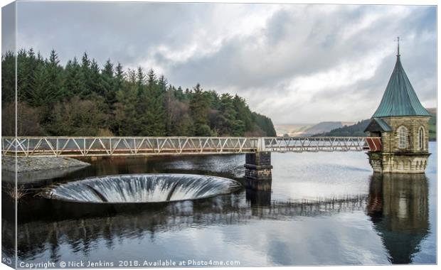 Pontsticill Reservoir and Outflow Brecon Beacons Canvas Print by Nick Jenkins