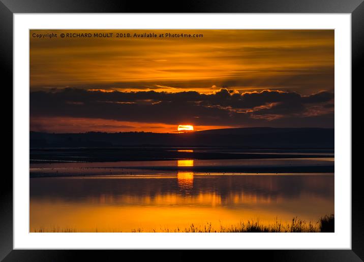 Loughor Estuary Sunset Framed Mounted Print by RICHARD MOULT