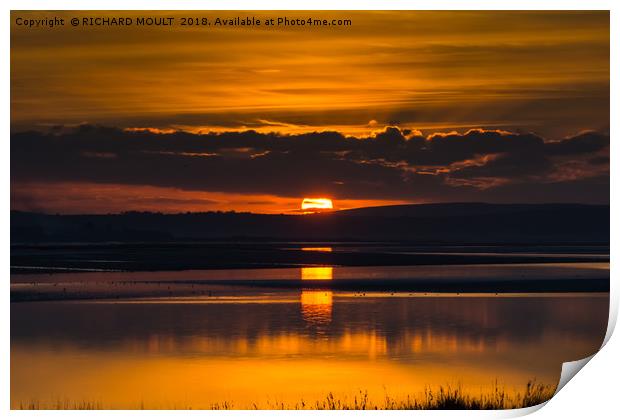 Loughor Estuary Sunset Print by RICHARD MOULT
