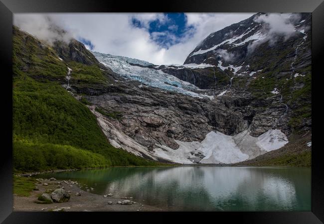 Boyabreen Glacier Framed Print by Thomas Schaeffer