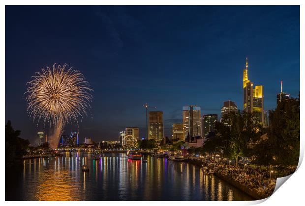 Frankfurt Fireworks Print by Thomas Schaeffer