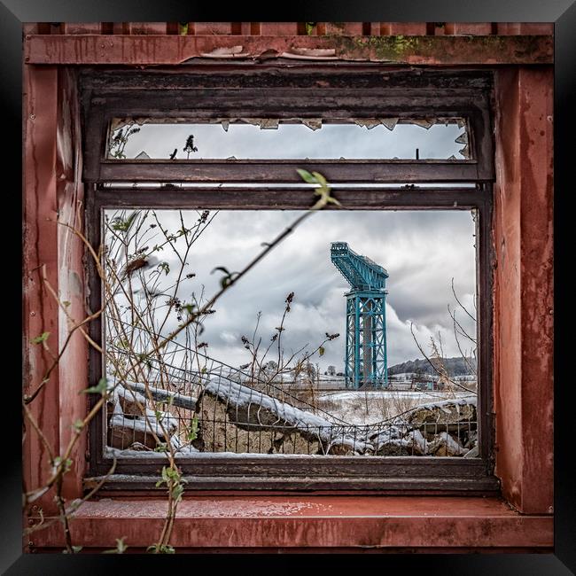 Titan Crane Through the Ruin Framed Print by Antony McAulay