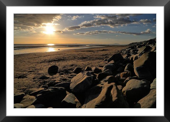 Barmouth Sunset Framed Mounted Print by steven clifton