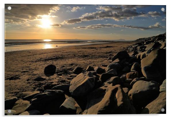 Barmouth Sunset Acrylic by steven clifton