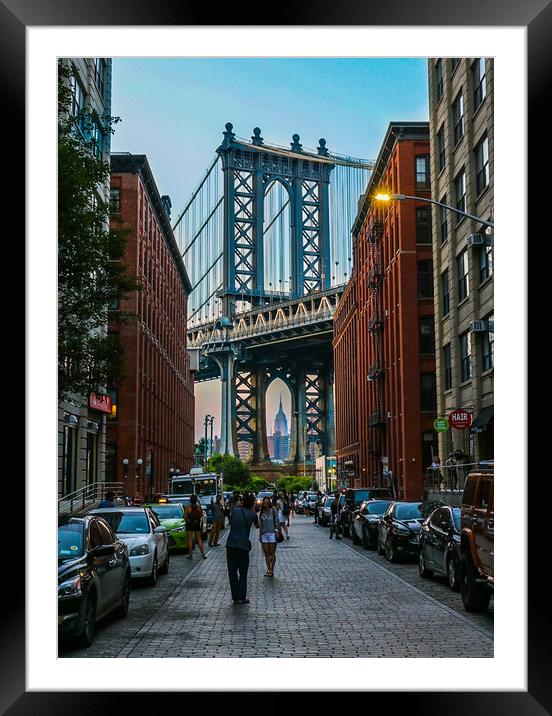 Brooklyn Bridge  Framed Mounted Print by Tony Keogh