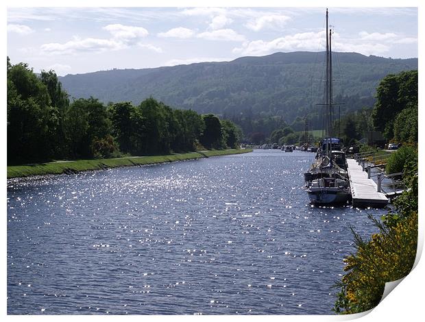 Sunny Day On The Caledonian Canal Print by Nigel G Owen