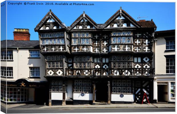 The Feathers, Ludlow, South Shropshire Canvas Print by Frank Irwin