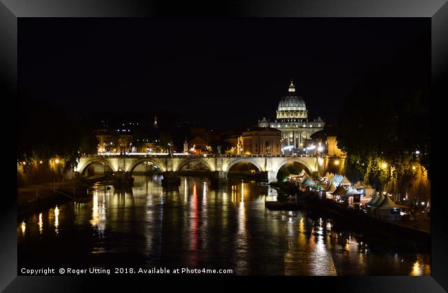 Vatican at night Framed Print by Roger Utting