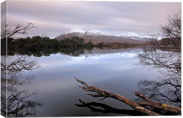 Loch Cul Dromannan Reflections Canvas Print by Grant Glendinning