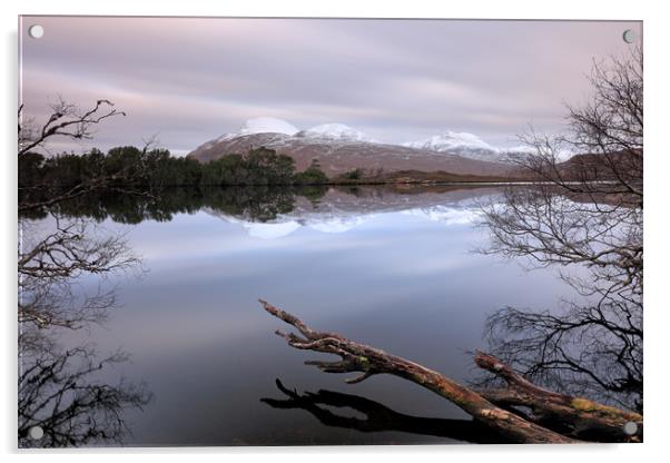 Loch Cul Dromannan Reflections Acrylic by Grant Glendinning