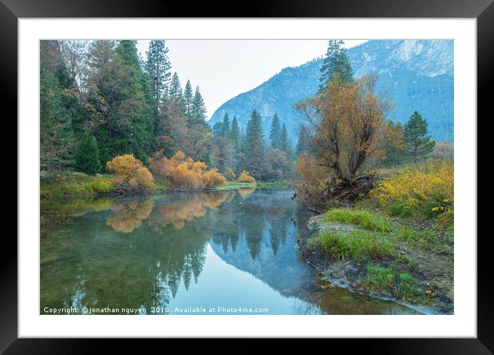 Yosemite Autumnal Scene Framed Mounted Print by jonathan nguyen