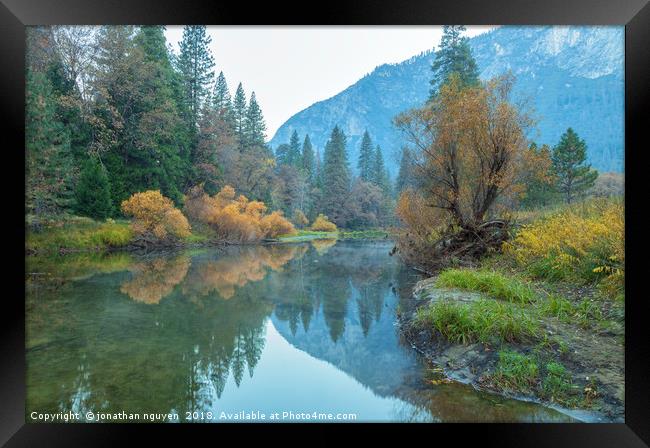 Yosemite Autumnal Scene Framed Print by jonathan nguyen